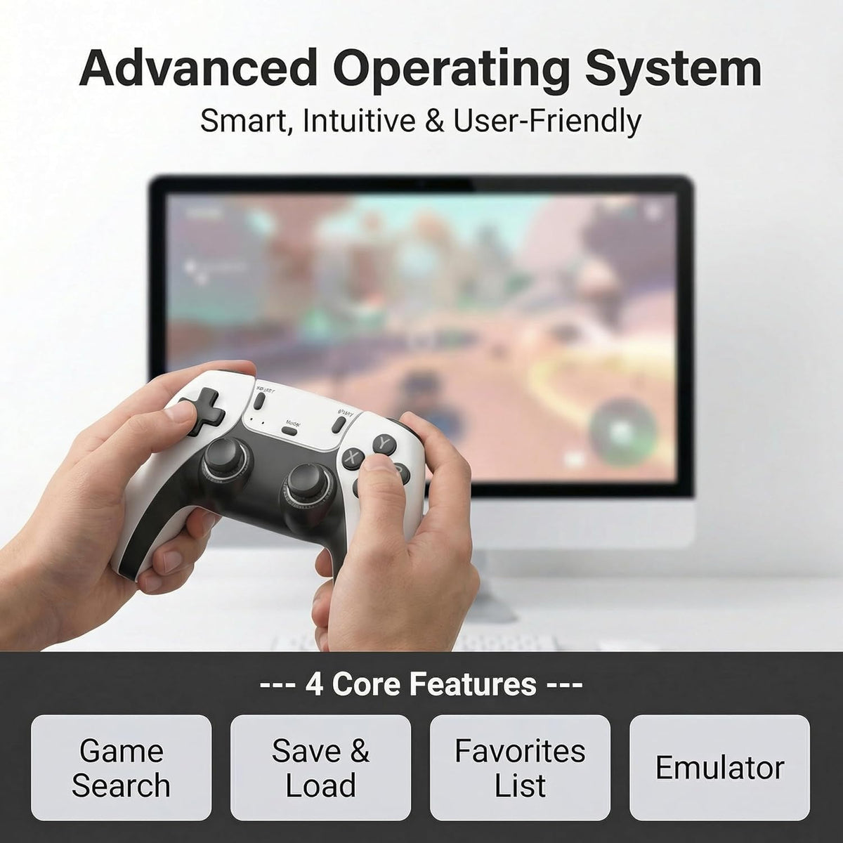 Retro Gaming Console with 20,001 Pre-Loaded Games, 4K HD HDMI Output, Dual 2.4G Wireless Controllers, and Enhanced Emulator Stick for an Elevated Nostalgic Experience