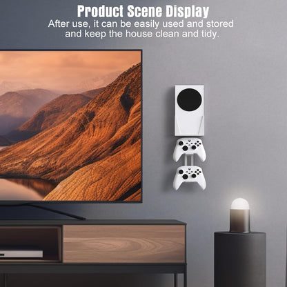 Wall Mount for Xbox Series S - All Metal Vertical Hanging on Wall near or behind TV Left/Right, Wall Mount Kit with Detachable Controller Holder