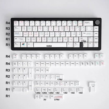 Custom PBT Cherry Profile Keycap Set - 131 Sublimated Keycaps for Cherry MX Mechanical Keyboards