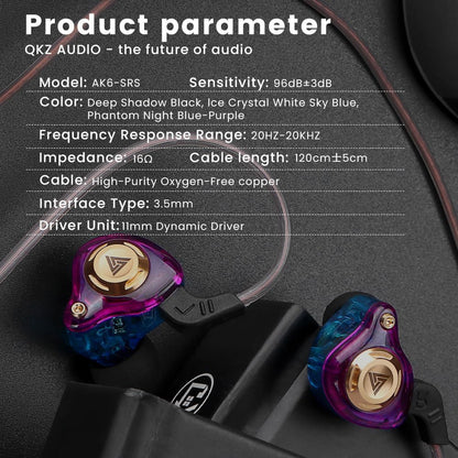 Wired Gaming Earbuds In-Ear Headphones Hifi Game Head Phones in Ear Monitors Deep Bass Sound Wired-Earbuds with 1DD 10Mm Dynamic Driver Inear Earphones IEM for Music Gaming Video Calling (Purple)