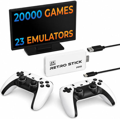 Retro Gaming Console with 20,001 Pre-Loaded Games, 4K HD HDMI Output, Dual 2.4G Wireless Controllers, and Enhanced Emulator Stick for an Elevated Nostalgic Experience