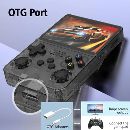 R36S Retro Games Console 3.5-Inch IPS Screen with Linux System Portable Pocket Retro Gaming Console 64GB 20000+ Classic Games