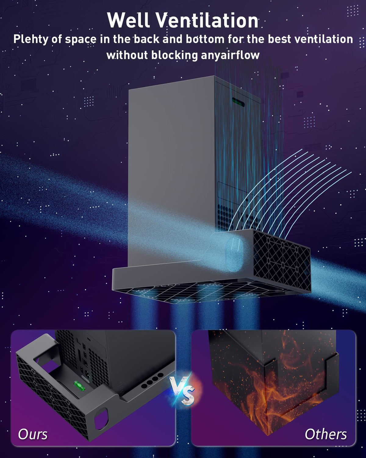 Wall Mount for Xbox Series X with 2 Controller Holders and 1 Headphone