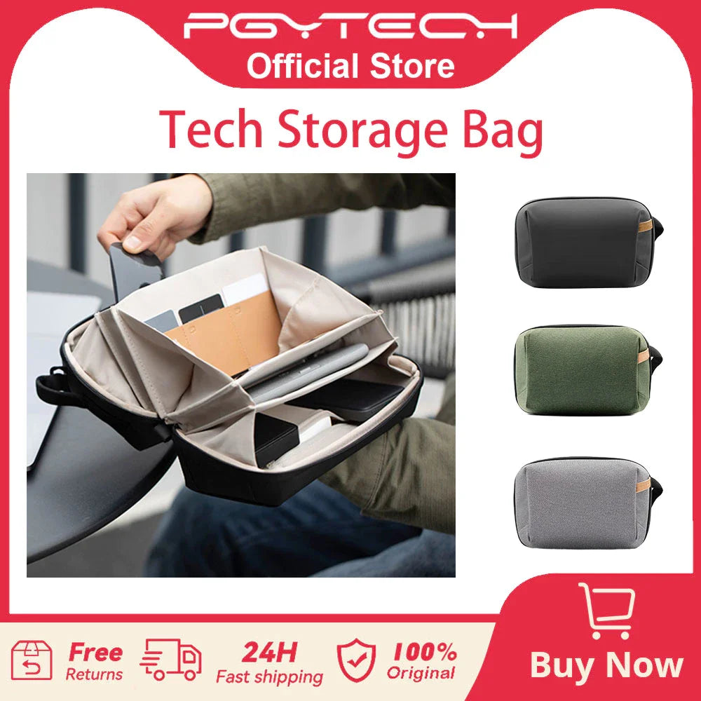 Waterproof Tech Accessories Pouch - Compact Electronics Organizer for Cables and Phone Batteries