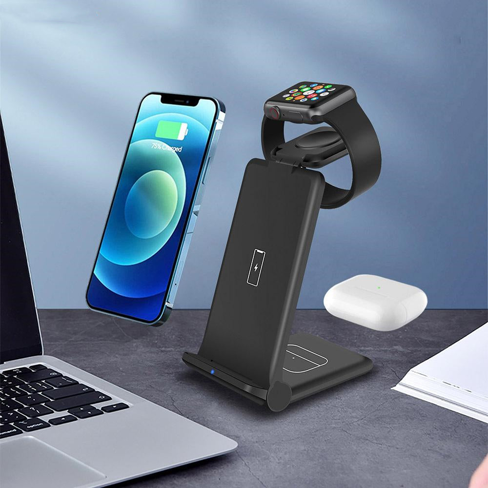 3-in-1 Wireless Charging Station with Fast Charging Capability