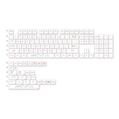 Custom PBT Cherry Profile Keycap Set - 131 Sublimated Keycaps for Cherry MX Mechanical Keyboards