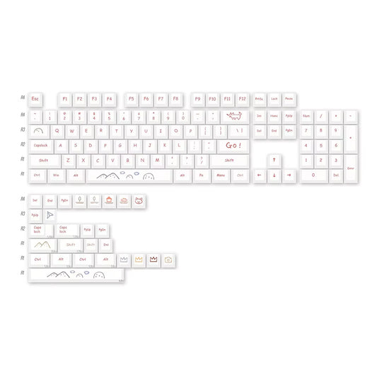 Custom PBT Cherry Profile Keycap Set - 131 Sublimated Keycaps for Cherry MX Mechanical Keyboards