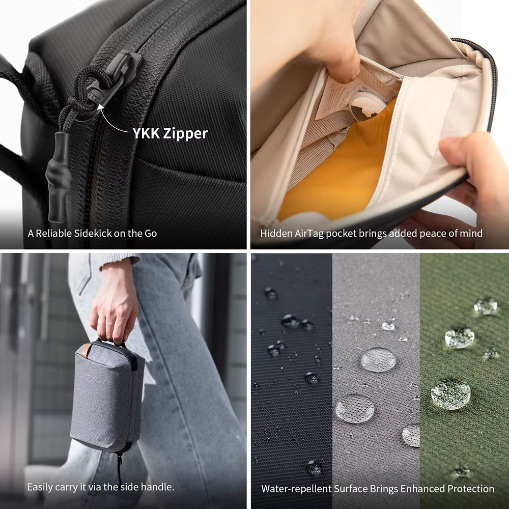 Waterproof Tech Accessories Pouch - Compact Electronics Organizer for Cables and Phone Batteries