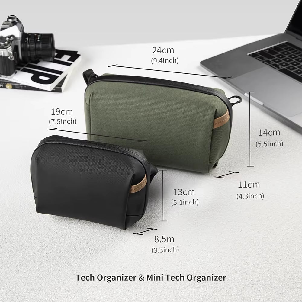 Waterproof Tech Accessories Pouch - Compact Electronics Organizer for Cables and Phone Batteries
