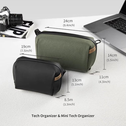 Waterproof Tech Accessories Pouch - Compact Electronics Organizer for Cables and Phone Batteries