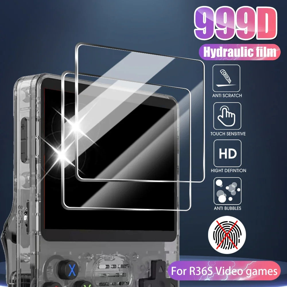 Tempered Glass Screen Protector and EVA Portable Storage Case for R36S/R35S Console Accessories Set
