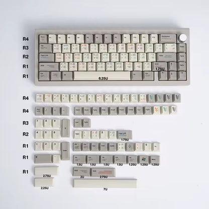 Custom PBT Cherry Profile Keycap Set - 131 Sublimated Keycaps for Cherry MX Mechanical Keyboards