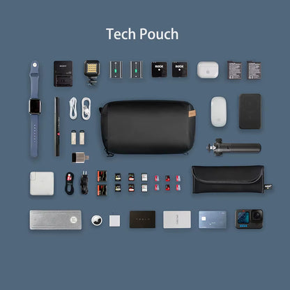 Waterproof Tech Accessories Pouch - Compact Electronics Organizer for Cables and Phone Batteries