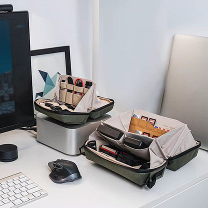 Waterproof Tech Accessories Pouch - Compact Electronics Organizer for Cables and Phone Batteries