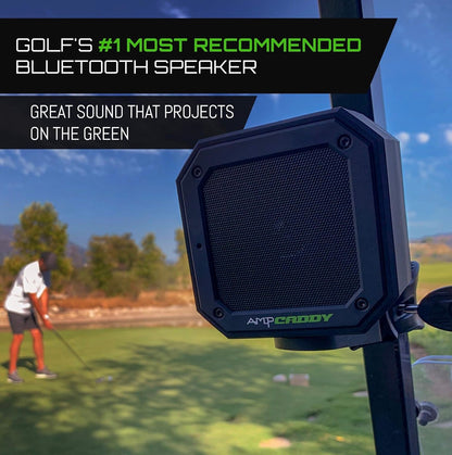 Golf Bluetooth Speaker with Mount, Bluetooth Speaker and Mount with Loud Stereo Sound and Bass Boost, Extended Playtime and Range (V3 Pro - 15 Watts)