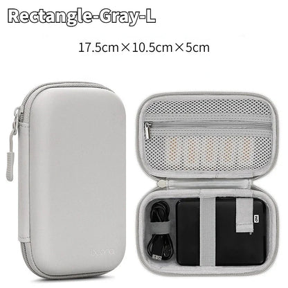 Portable Mini Hard Shell Digital Gadgets Storage Bag Artificial Leather Earphone Charger Case Data Cable U Disk Organizer