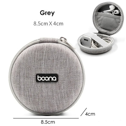 Portable Mini Hard Shell Digital Gadgets Storage Bag Artificial Leather Earphone Charger Case Data Cable U Disk Organizer