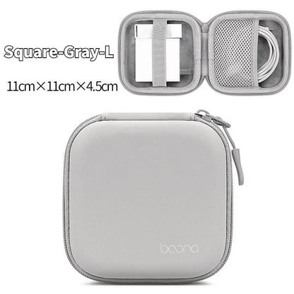 Portable Mini Hard Shell Digital Gadgets Storage Bag Artificial Leather Earphone Charger Case Data Cable U Disk Organizer