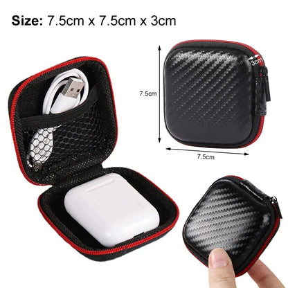 Portable Mini Hard Shell Digital Gadgets Storage Bag Artificial Leather Earphone Charger Case Data Cable U Disk Organizer