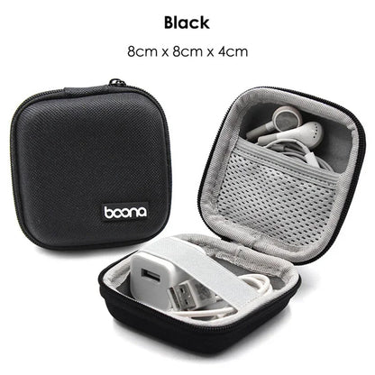 Portable Mini Hard Shell Digital Gadgets Storage Bag Artificial Leather Earphone Charger Case Data Cable U Disk Organizer