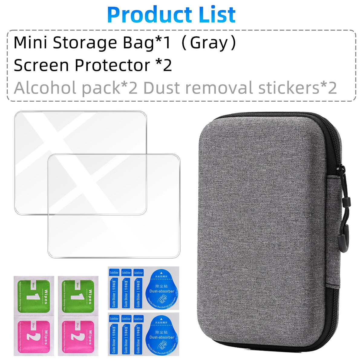Tempered Glass Screen Protector and EVA Portable Storage Case for R36S/R35S Console Accessories Set