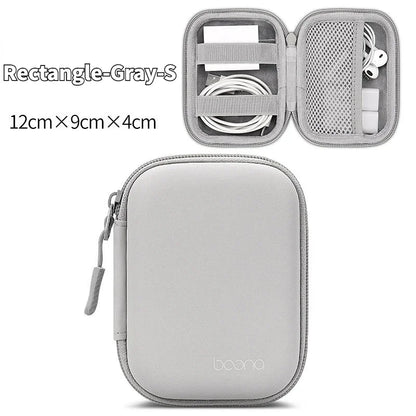 Portable Mini Hard Shell Digital Gadgets Storage Bag Artificial Leather Earphone Charger Case Data Cable U Disk Organizer