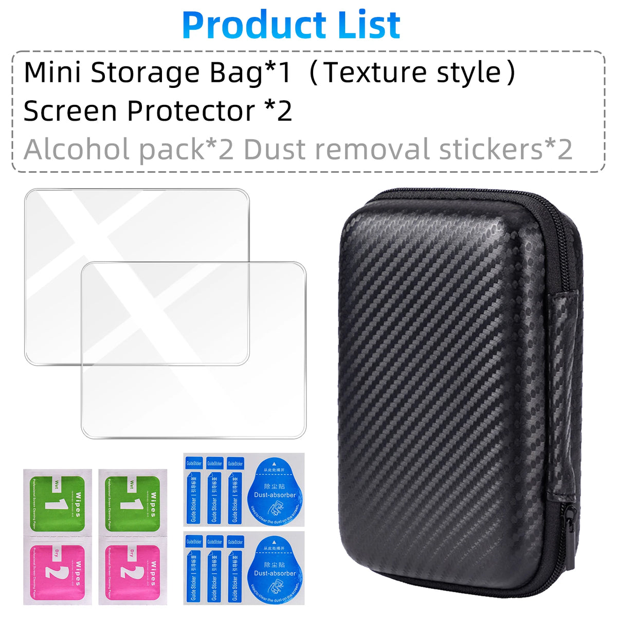 Tempered Glass Screen Protector and EVA Portable Storage Case for R36S/R35S Console Accessories Set