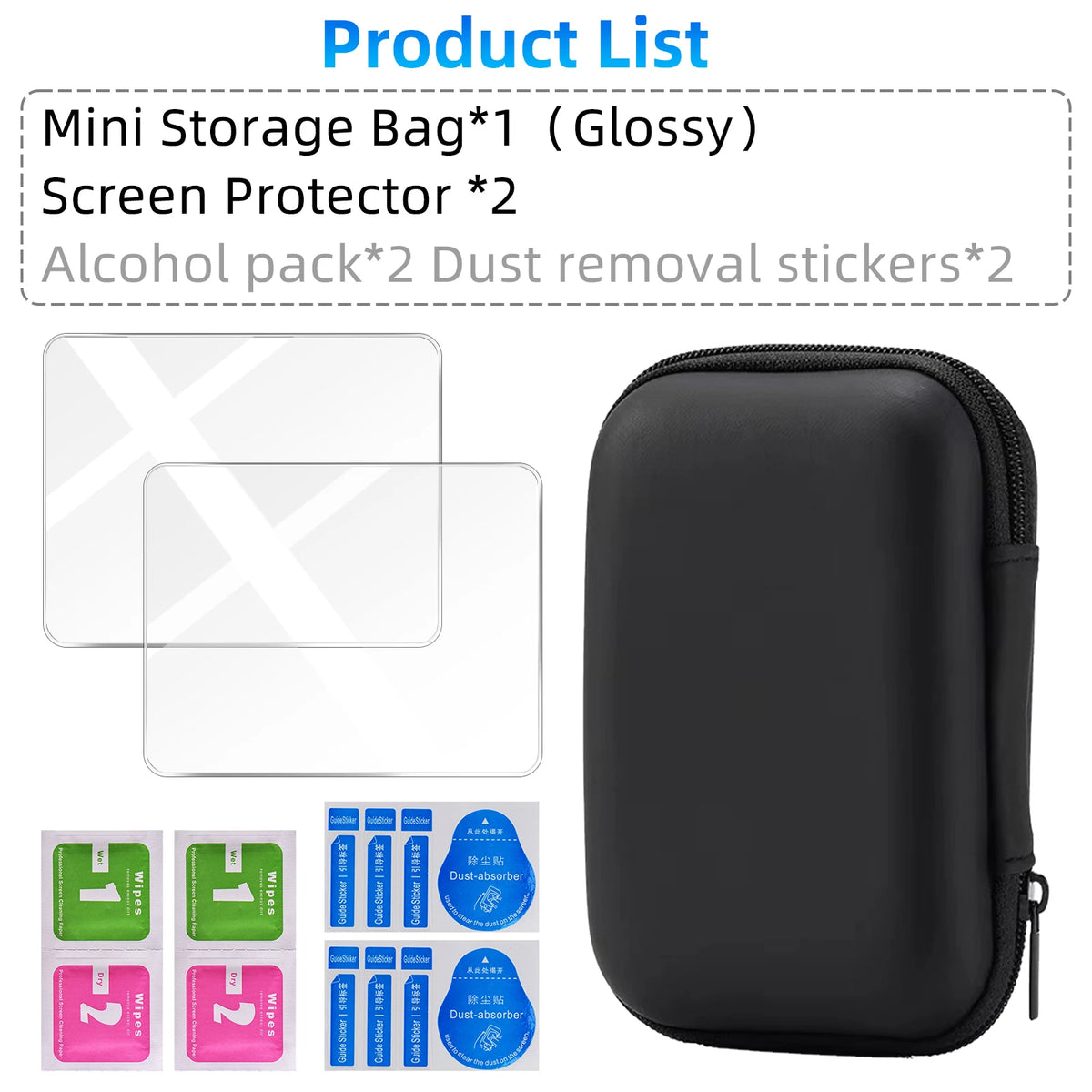 Tempered Glass Screen Protector and EVA Portable Storage Case for R36S/R35S Console Accessories Set