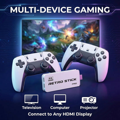 Retro Gaming Console with 20,001 Pre-Loaded Games, 4K HD HDMI Output, Dual 2.4G Wireless Controllers, and Enhanced Emulator Stick for an Elevated Nostalgic Experience