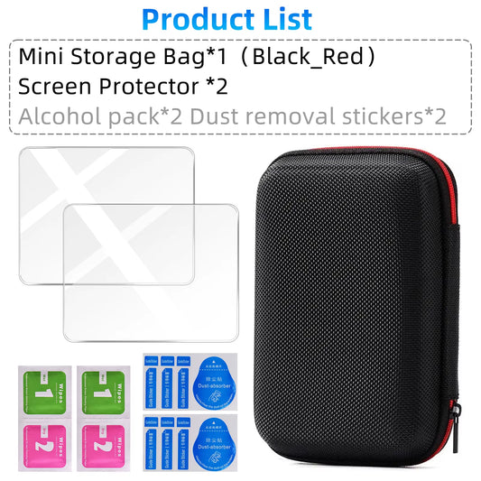 Tempered Glass Screen Protector and EVA Portable Storage Case for R36S/R35S Console Accessories Set