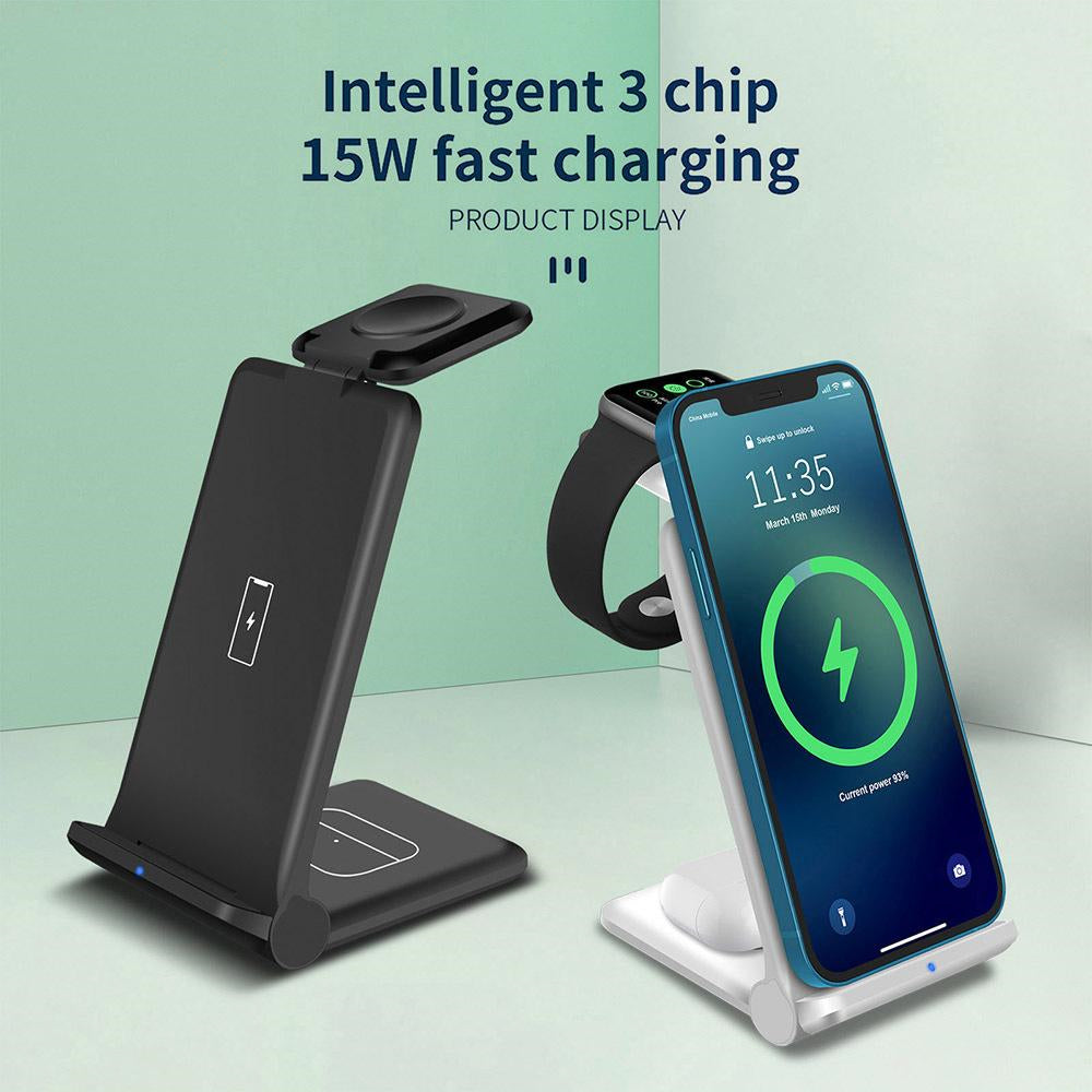 3-in-1 Wireless Charging Station with Fast Charging Capability