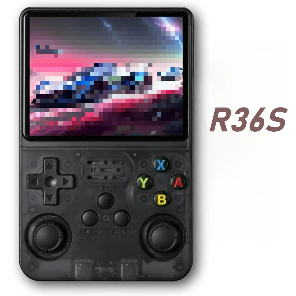 R36S Retro Games Console 3.5-Inch IPS Screen with Linux System Portable Pocket Retro Gaming Console 64GB 20000+ Classic Games