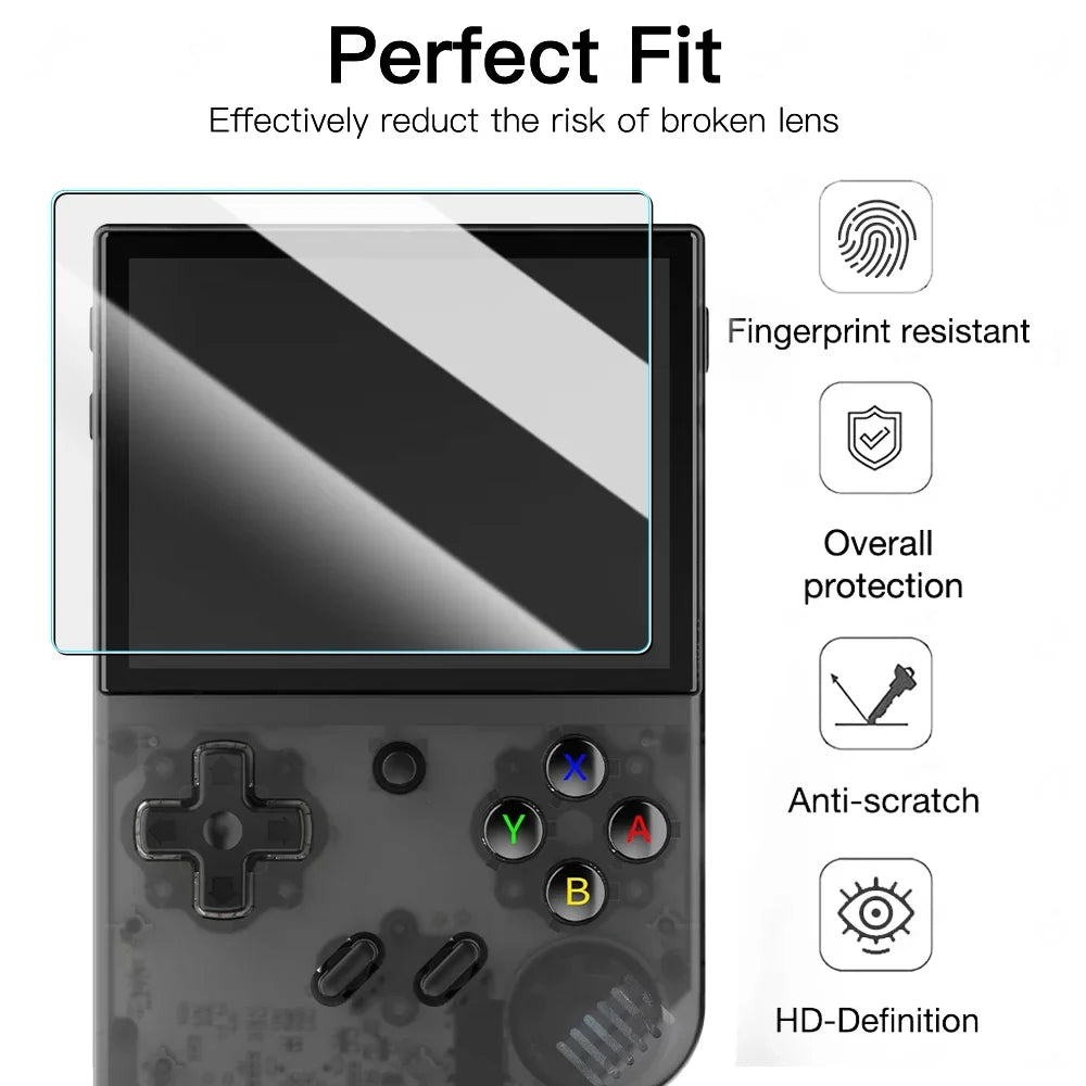 Tempered Glass Screen Protector and EVA Portable Storage Case for R36S/R35S Console Accessories Set