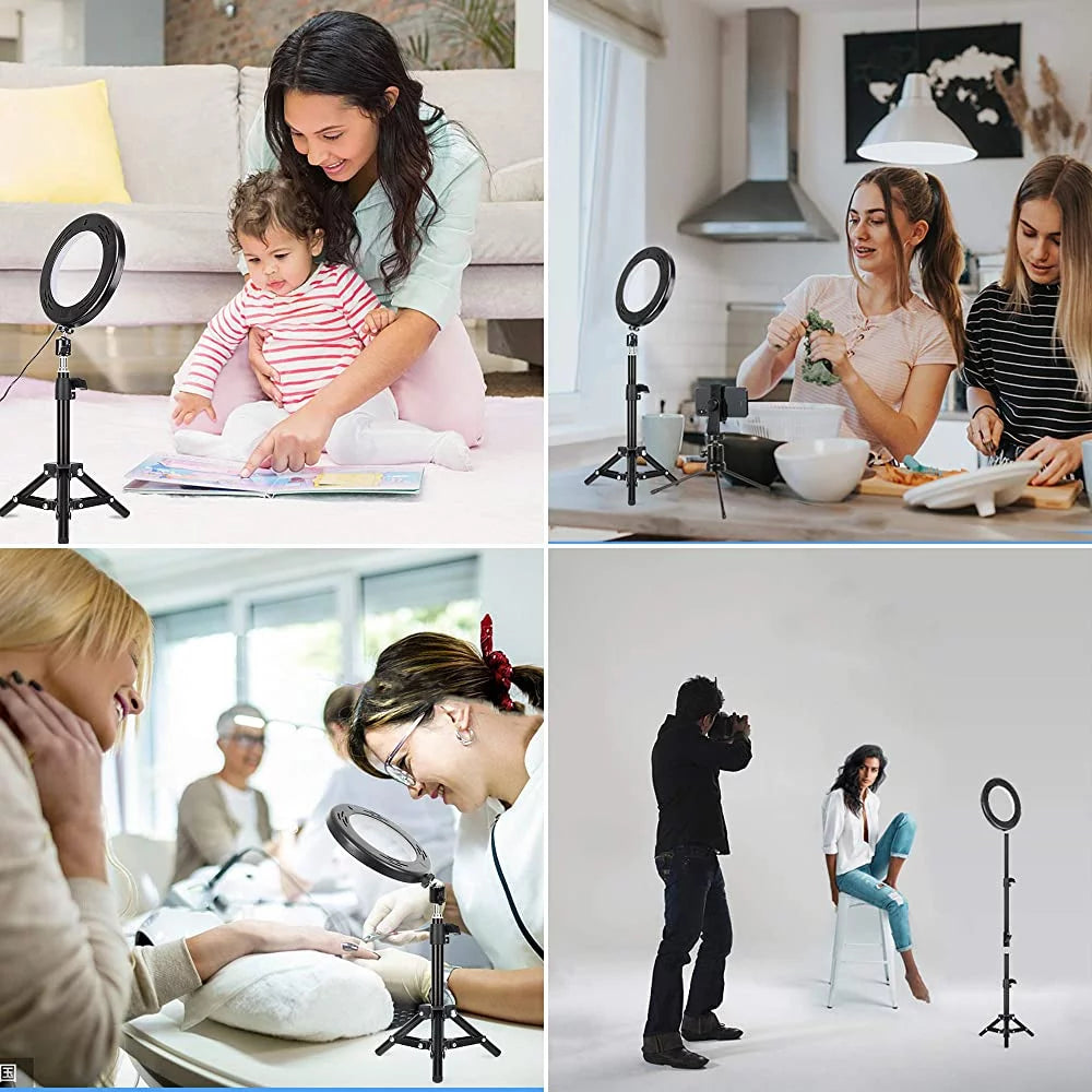13-Inch RGB Selfie Ring Light with Tripod Stand and Phone Holder - 26 Modes, 10 Brightness Levels, 120 Dimmable LED Bulbs for Live Streaming, Makeup, YouTube Videos, and Photography